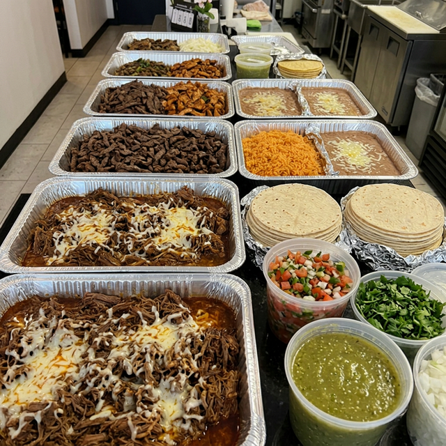 Massive Mexican catering order in foil trays